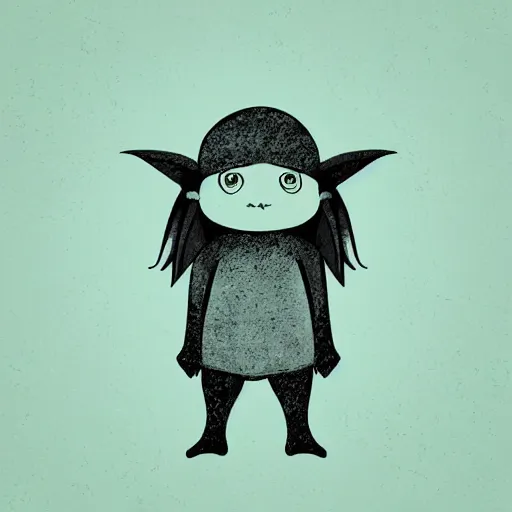 Image similar to minimalist boho style art of a goblin, single subject, illustration, cartoon, comic, anime, vector art, simple background, trending on artstation, freepik, pixiv fanbox