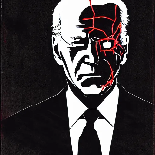 Image similar to Joe Biden looking sinister, by Tsutomu Nihei, highly detailed