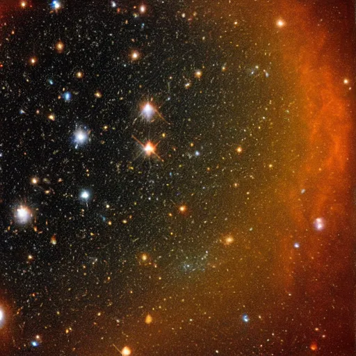 Prompt: dark space full of stars, Hubble photograph