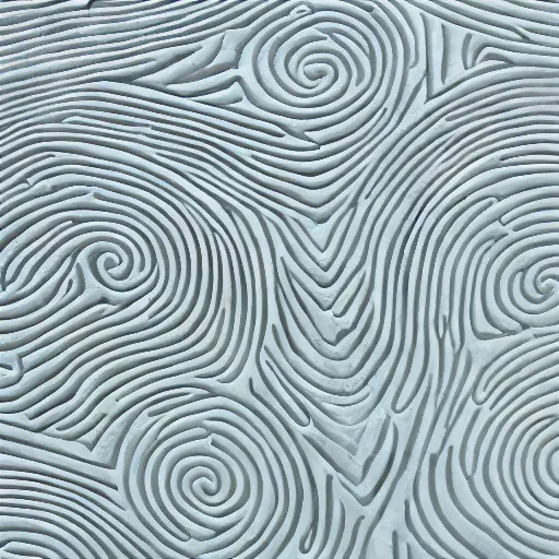 Image similar to serpentine maze, fine details, fingerprint swirls, carved soapstone relief paneling white and pale blue