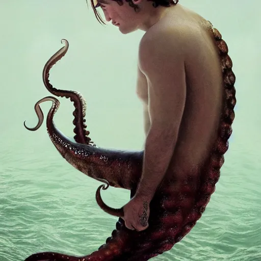 Image similar to robert pattinson mermaid octopus