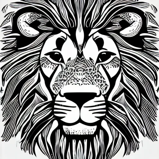 Image similar to a happy lion, Cartoonist, Anthropomorphic, portrait, highly detailed, colorful, illustration, smooth and clean vector curves, no jagged lines, vector art, smooth