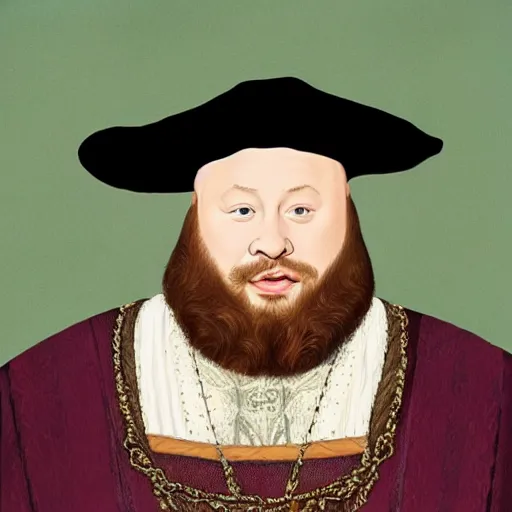 Prompt: action bronson, portrait, action bronson as king henry viii, regal, king, stately, painting