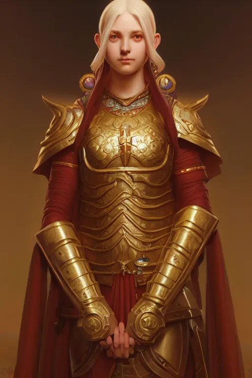 Image similar to a portrait of an divine Runepriest, illustration, soft lighting, soft details, painting oil on canvas by Edmund Blair Leighton and Charlie Bowater octane render trending on artstation d&d characters, 4k, 8k, HD