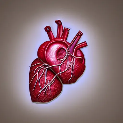 Image similar to highly detailed, anatomically accurate, 3D model of a human heart, made out of acrylic, ambient lighting, award winning, stunning