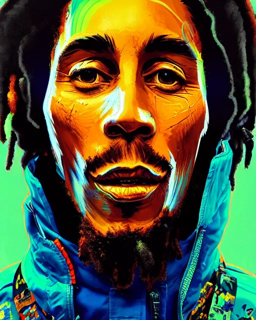 detailed full body portrait of Bob Marley, cyberpunk | Stable Diffusion ...