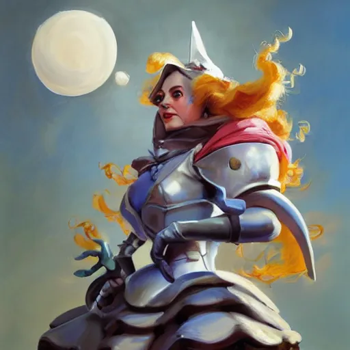 Image similar to greg manchess portrait painting of partially armored alice in wonderland as overwatch character, wacky, medium shot, asymmetrical, profile picture, organic painting, sunny day, matte painting, bold shapes, hard edges, street art, trending on artstation, by huang guangjian and gil elvgren and jesper ejsing