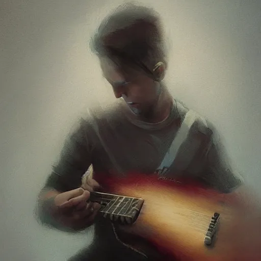 Prompt: periphery playing guitar trending on artstation, painted by greg rutkowski