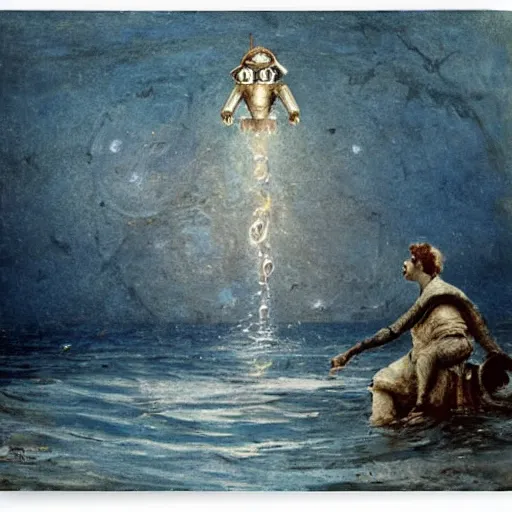 Image similar to deep sea robot by alfred stevens