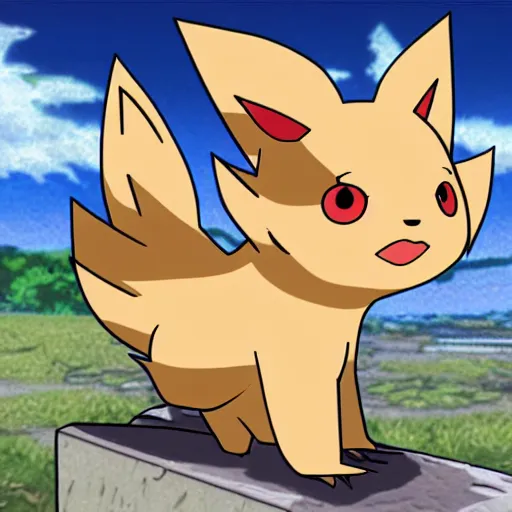 Image similar to Norfolk terrier pokemon, lightning type, animated, anime, cartoon