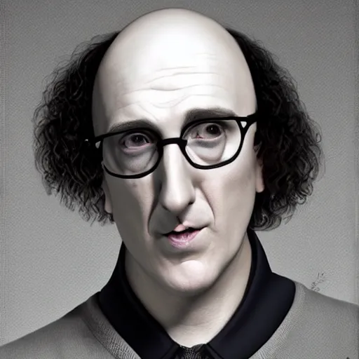 Image similar to A photograph portrait of bald Weird Al, Weird Al with no hair wearing a sweater, taken in the late 2010s, taken on a 2010s Camera, realistic, hyperrealistic, very realistic, highly detailed, very detailed, extremely detailed, detailed, digital art, trending on artstation, headshot and bodyshot, detailed face, very detailed face