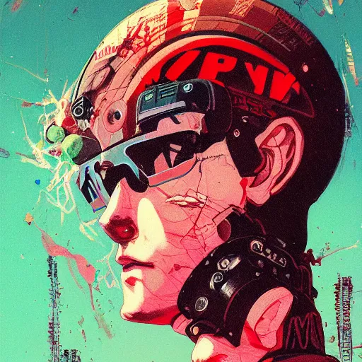 Image similar to prompt : soviet punk portrait soft light painted by james jean and katsuhiro otomo and erik jones, inspired by akira anime, smooth face feature, intricate oil painting, high detail illustration, sharp high detail, manga and anime 1 9 9 9