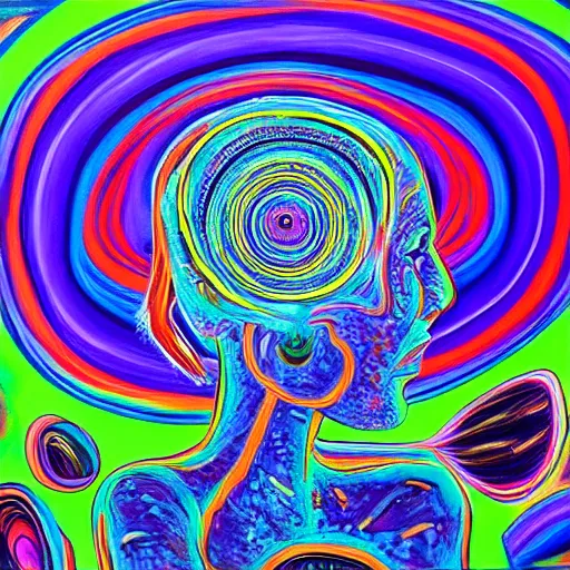 Image similar to Alex-Grey painting, psychedelic-art