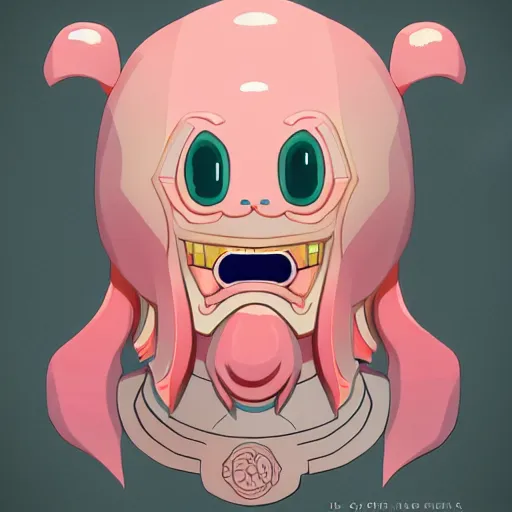 Image similar to character portrait of a kawaii version of the god c'thulhu, trending on artstation