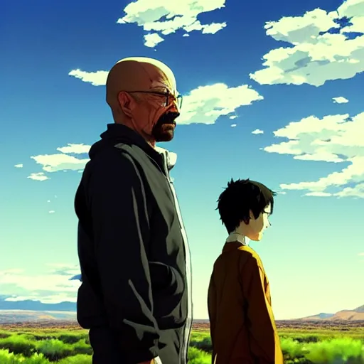 Prompt: breaking bad, intricate, key visual, conceptart, ambient lighting, highly detailed, digital painting, artstation, concept art, sharp focus, by makoto shinkai and akihiko yoshida and greg manchess, dreamworks, ghibli h 7 0 4