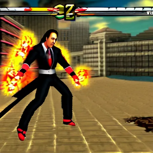 Image similar to game screenshot of nicholas cage in genshin impact, videogame, screenshot