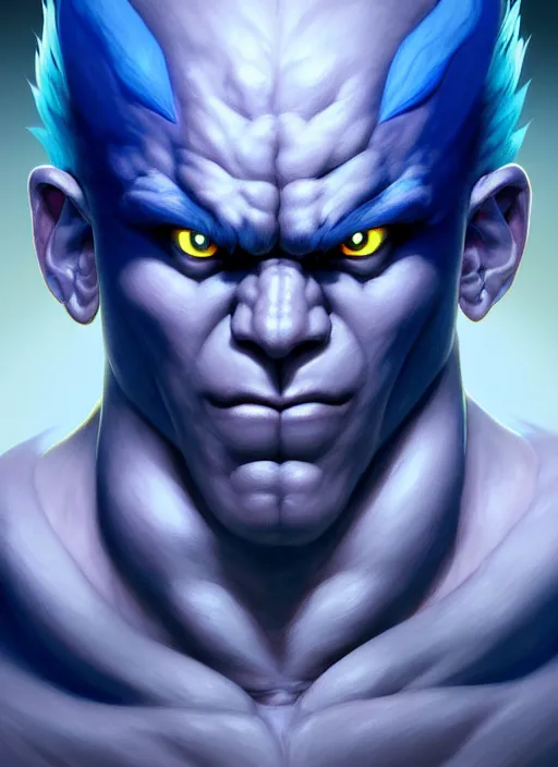 Image similar to symmetry!! portrait of blue akuma, street fighter, global illumination!! intricate, elegant, highly detailed, digital painting, artstation, concept art, smooth, sharp focus, illustration, art by artgerm and greg rutkowski and alphonse mucha