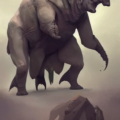 Image similar to 🦏, digital Art, Greg rutkowski, Trending artstation,cinematographic