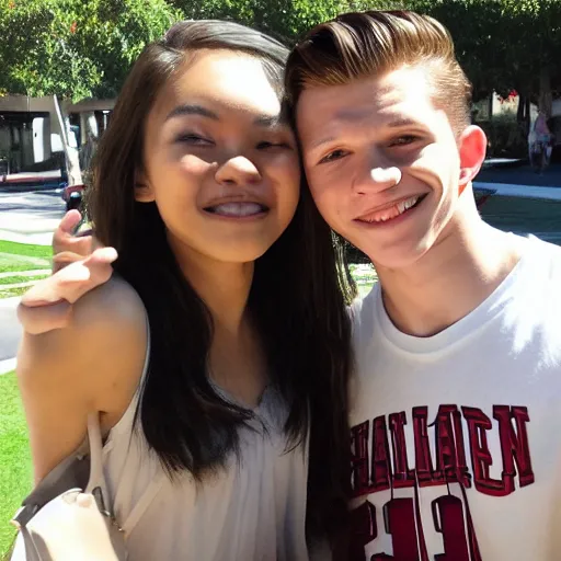 Image similar to Tom Holland at Chapman University with a Filipina college girl