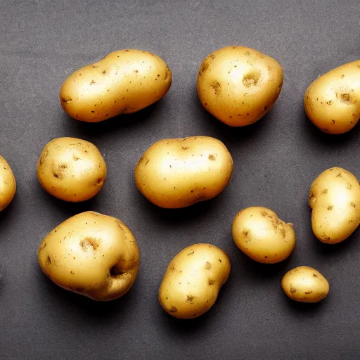 Prompt: potatoes, 8 k image, profession