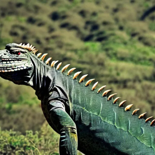 Image similar to a really big huge humongous giant iguana on top of planet earth