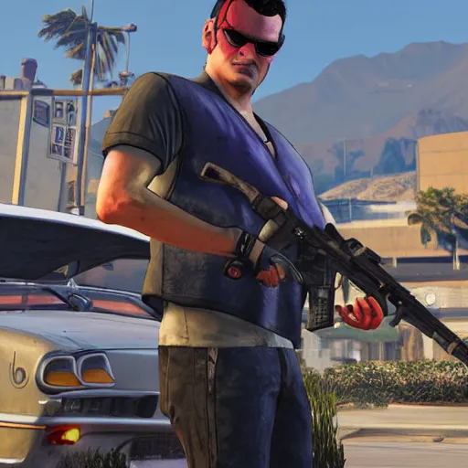 Prompt: widowmaker in gta 5, cover art