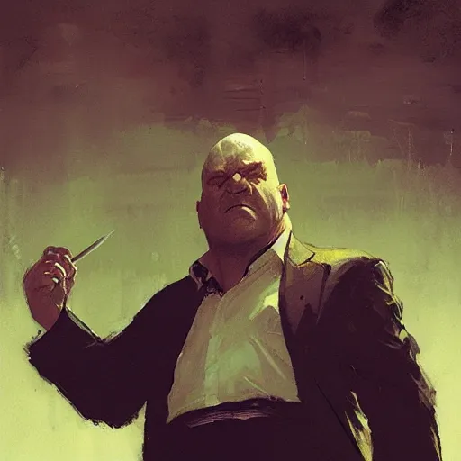 Image similar to kingpin, by greg rutkowski