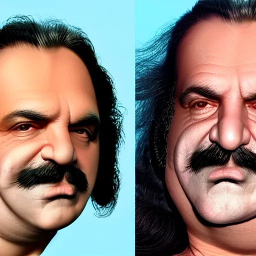 Image similar to Hansi Hinterseer and Ron Jeremy face morph, close up, ultra detailed, 4K