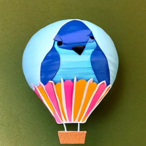 Image similar to air balloon shaped like a blue jay