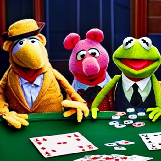Image similar to the muppets playing poker