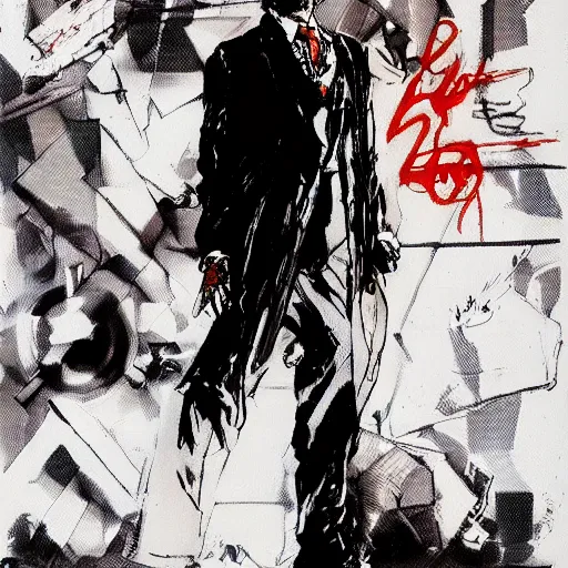 Image similar to sigmund freud in the style of yoji shinkawa