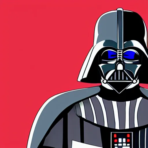 Image similar to Darth Vader as an anime character from Studio Ghibli. Beautiful. 4K.