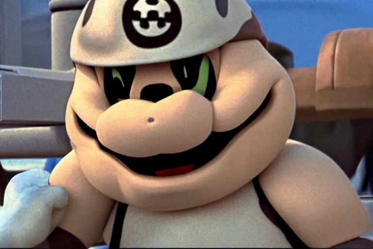 Prompt: a film still from the movie Star Wars of a Koopa Trooper from Super Mario Bros