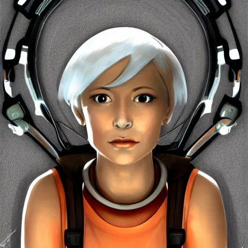 Image similar to portrait of chell from portal