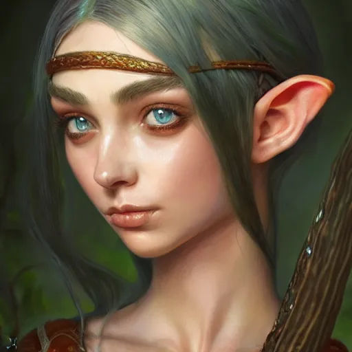 Prompt: yael shelbia as beautiful she - elf by alan lee, full body, intricate, highly detailed, digital painting, artstation, concept art, smooth, sharp focus, illustration, vfx
