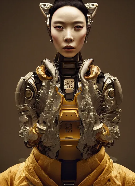 portrait of a futuristic geisha cyborg, kintsugi, | Stable Diffusion ...