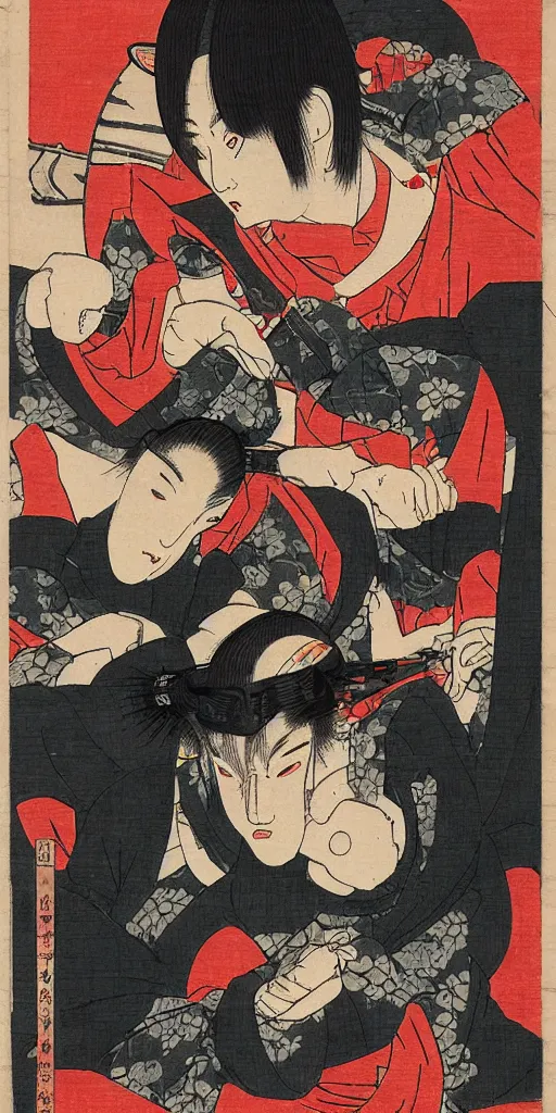 Image similar to ukiyo - e cyberpunk