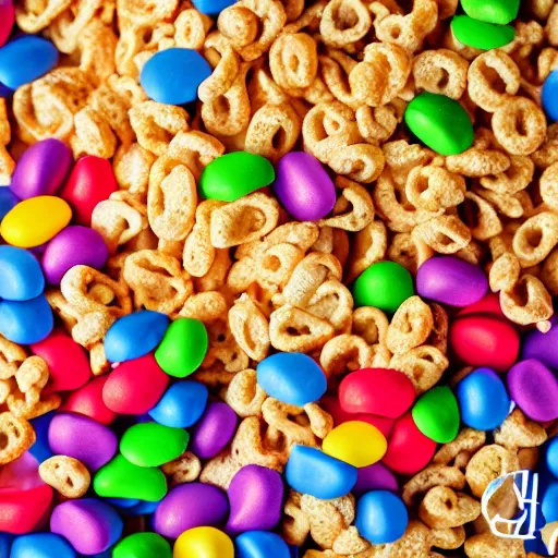 Prompt: cereal box poster ; product photo of a cereal box ; professional advertisement photography of a box of lucky charms cereal ; close - up of the box carton ; advertisement poster