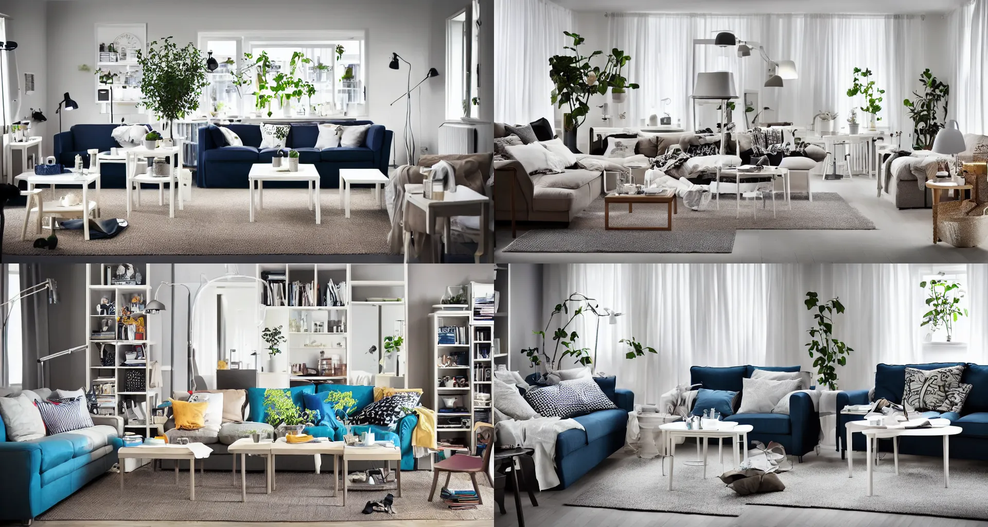 Prompt: IKEA catalogue photo of a living room, by Lieberman