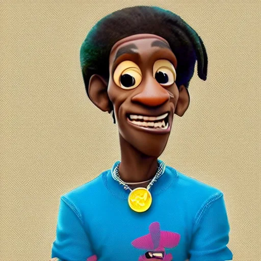 Prompt: young thug, as a disney pixar character