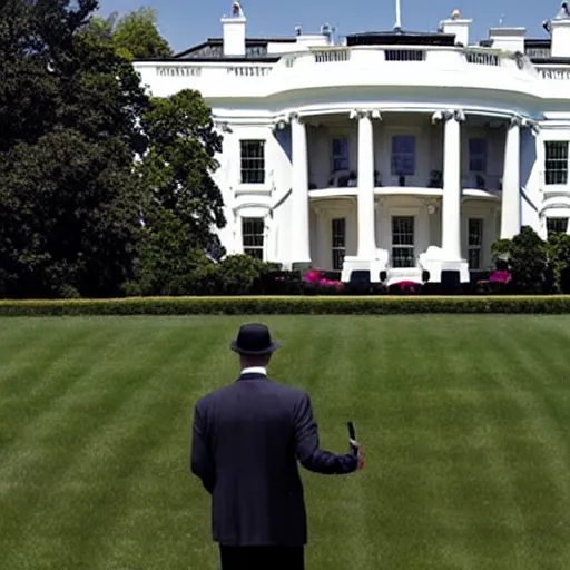 Prompt: Matt Drudge speaking in the Rose Garden. White House Photo.