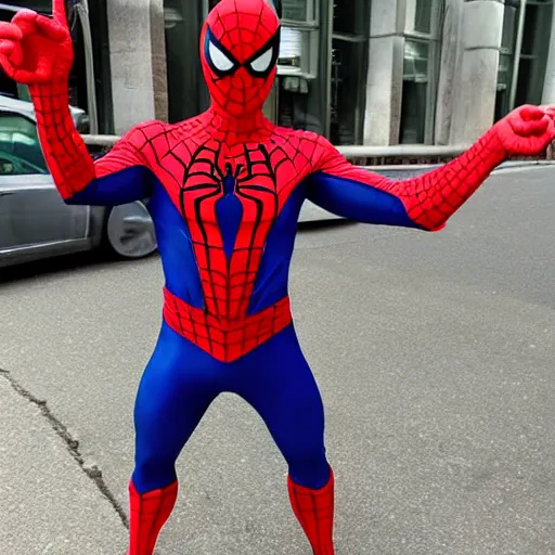 Image similar to the halk wearing spiderman suite