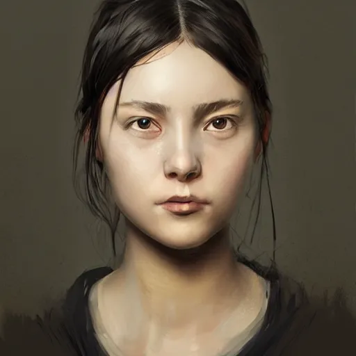 Prompt: portrait of a girl by greg rutkowski, she is about 2 0 years old, mixture between russian and japanese, prettt, black bob hair with two strands around her face, googles on her forehead, wearing a oversized jumper jumpsuit, highly detailed portrait, digital painting, artstation, concept art, smooth, sharp foccus ilustration, artstation hq