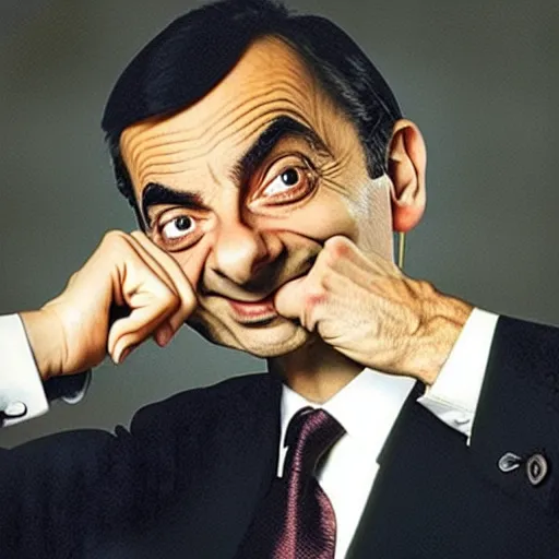 Image similar to mr bean dabbing