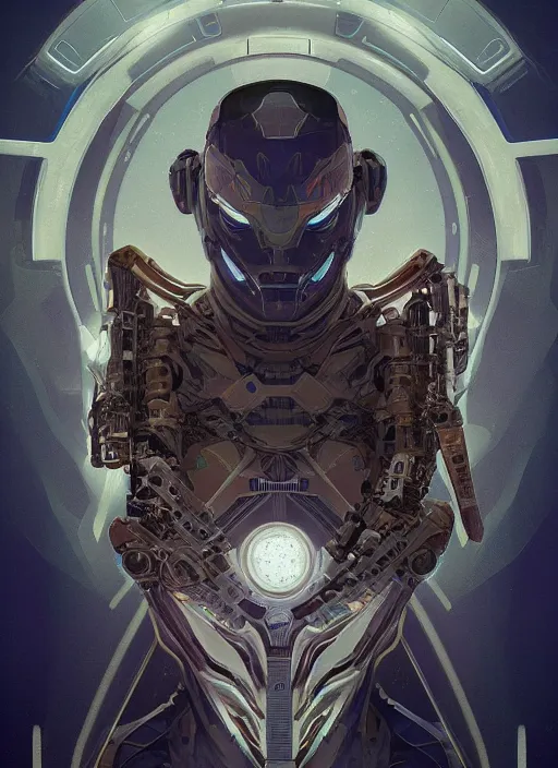 Image similar to symmetry!! portrait of alien made of parts of an astronaut in the style of horizon zero dawn, machine face, intricate, elegant, highly detailed, digital painting, artstation, concept art, smooth, sharp focus, illustration, art by artgerm and greg rutkowski and alphonse mucha, 8 k