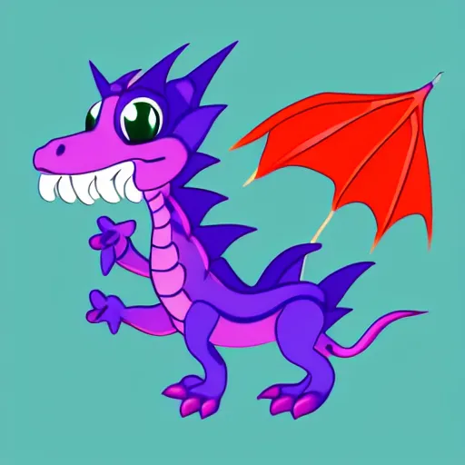 Prompt: very cute purple dragon with well-designed head and four legs, 2d minimalism, minimum of color