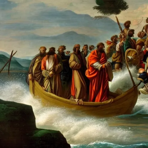 Image similar to Moses and the Israelites crossing the Sea