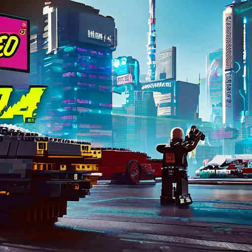 Image similar to Lego Cyberpunk 2077