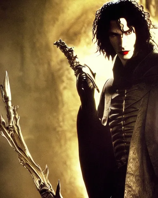 Prompt: live action vampire hunter D staring Keanu Reeves as D, the Dhampir, cinematic, Steampunk, Romania, Vampires, Anime