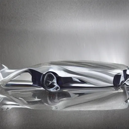 Prompt: sci-fi sport car f1 hatchback transport design zaha hadid organic smooth elastic forms 20% of canvas on the front; background wall structure on the coronation of napoleon painting 30% of canvas; by Jacques-Louis David, pinterest keyshot product render, cloudy plastic ceramic material shiny gloss water reflections, ultra high detail ultra realism, 4k